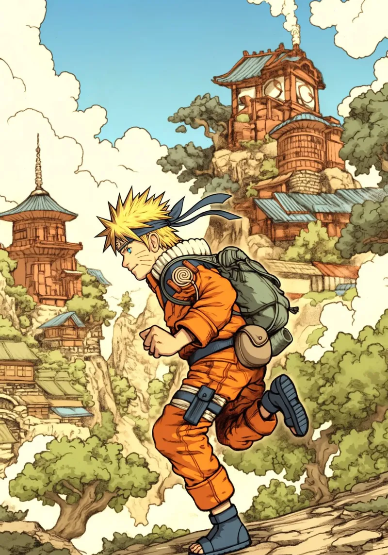 Naruto poster con telaio in plastica da Fleur de Lys