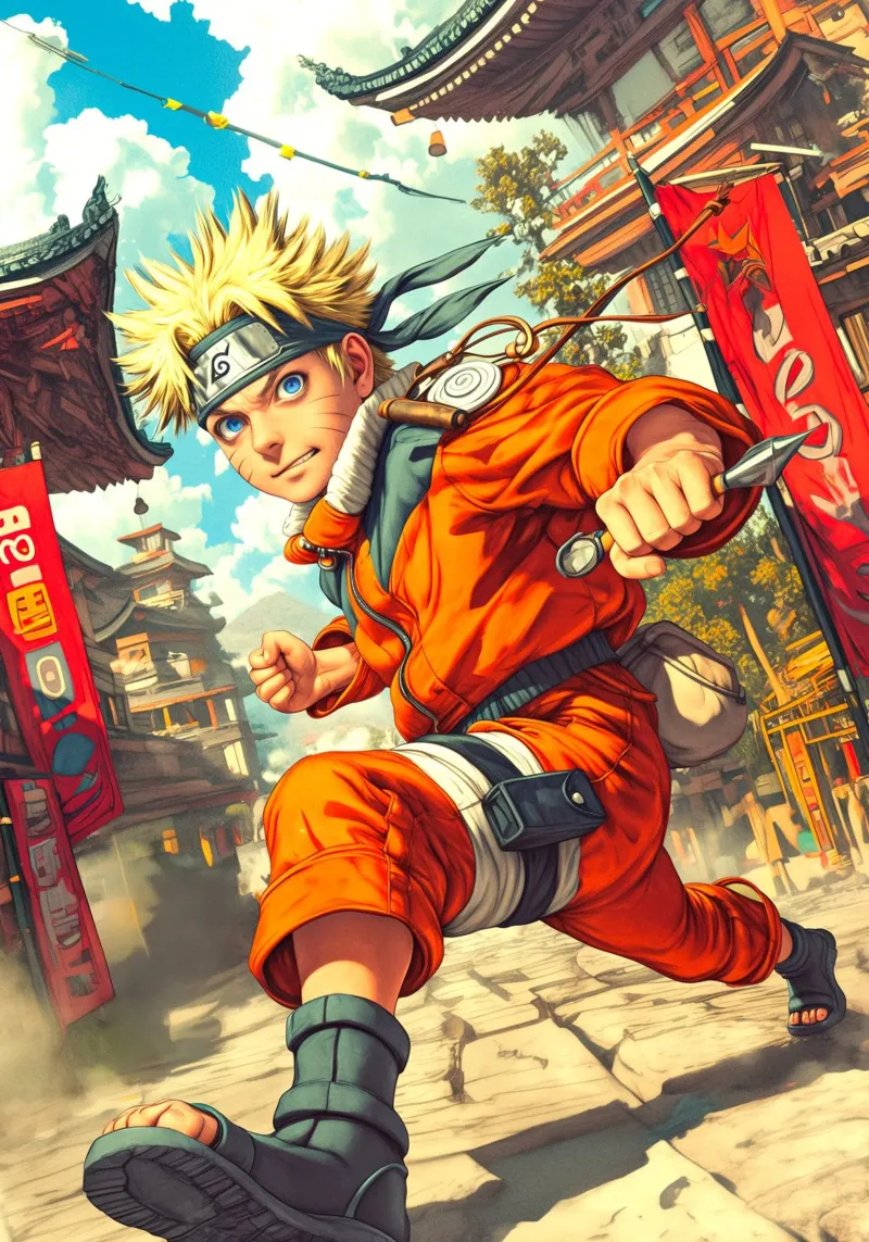Naruto poster con telaio in alluminio da Fleur de Lys