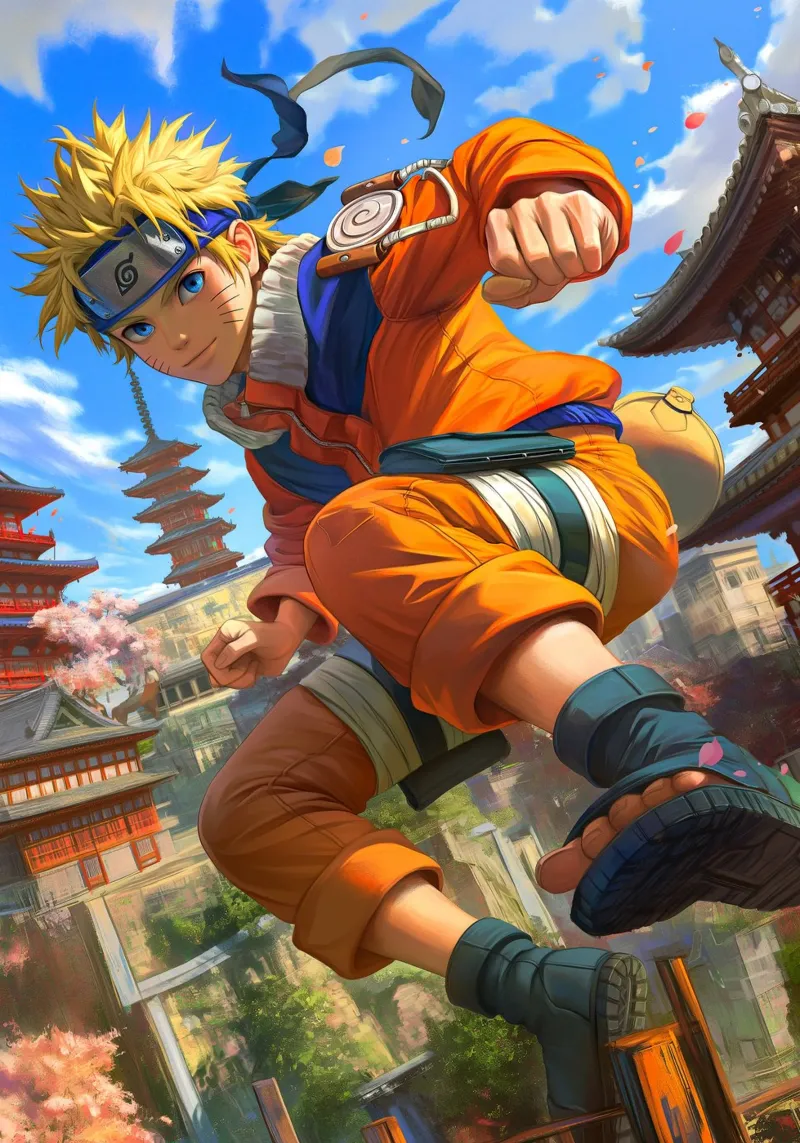Naruto poster con telaio in legno da Fleur de Lys
