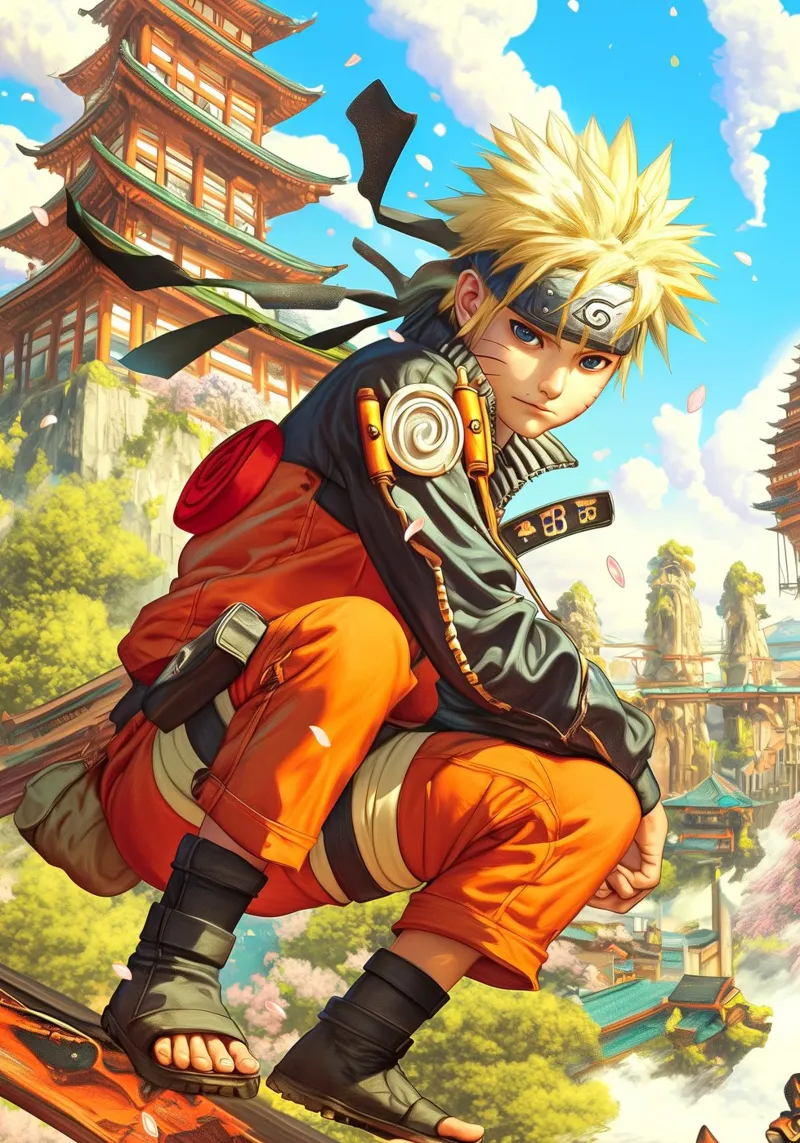 Naruto poster con telaio in plastica da Fleur de Lys