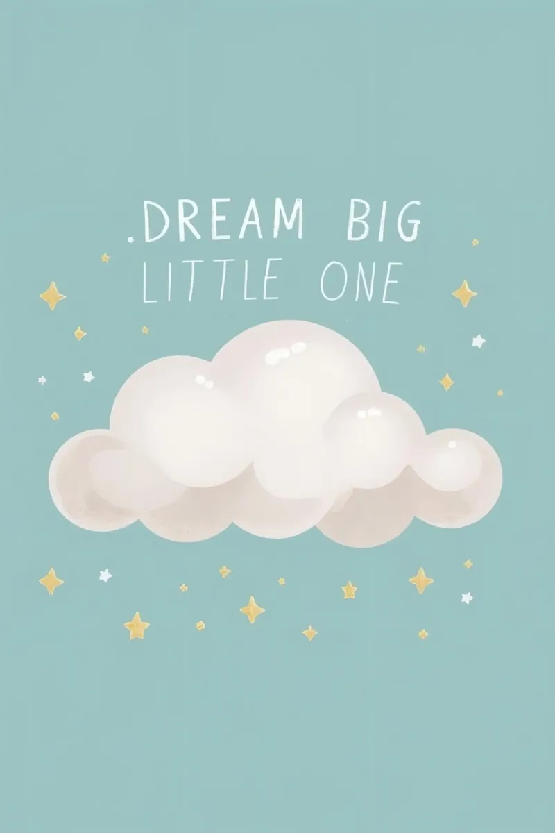 Sueña en grande pequeño con estrellas en forma de nube sobre fondo azul poster de DesignDoodle