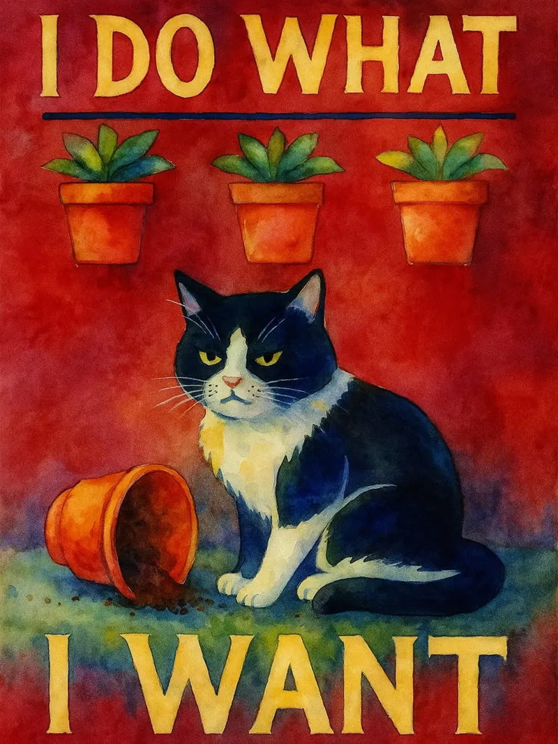 i do what i want funny cat canvas with Floater frame by hexis