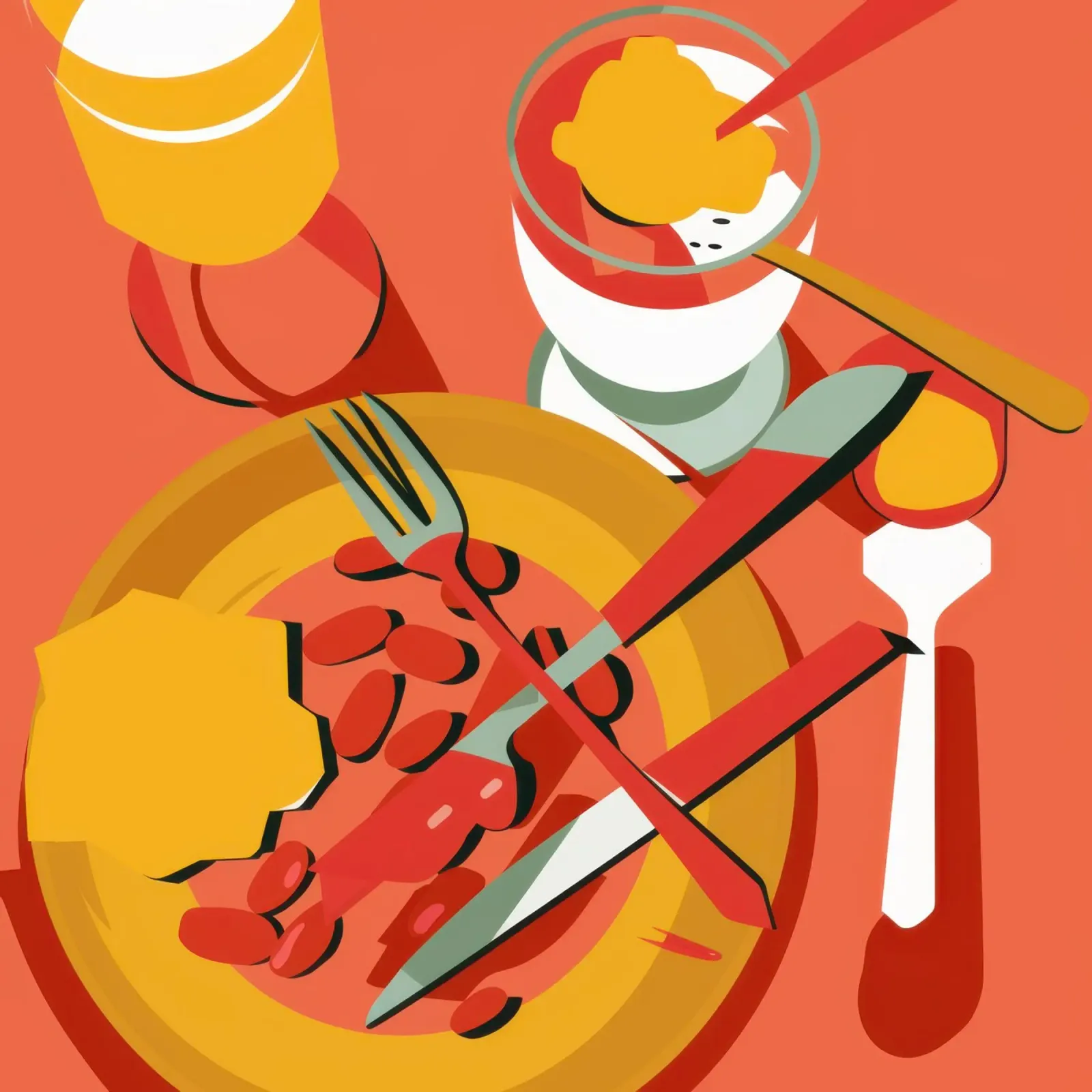 Skewers and Chopsticks canvas with Floater frame by Snow Mist