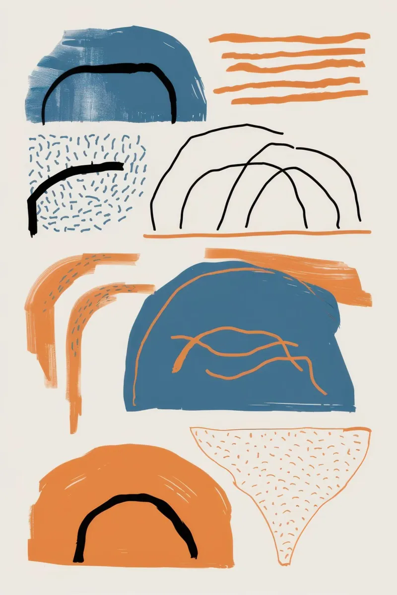 Forme di terra frammentate poster con telaio in plastica da Bara Suara