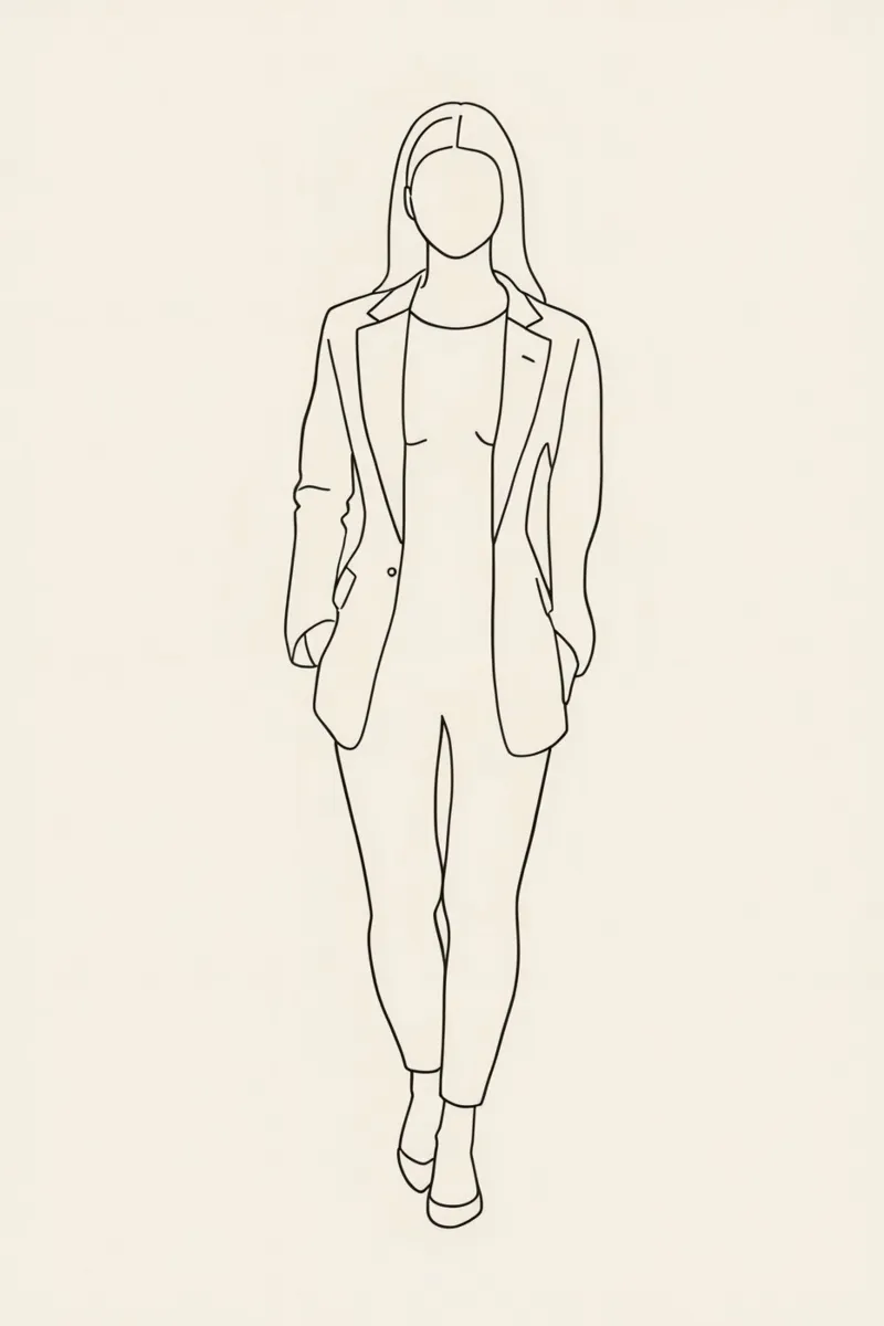 Disegno lineare di donna in blazer e pantaloni poster da DesignDoodle