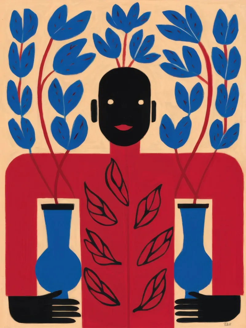 Portatore di vaso ceruleo poster da Bara Suara