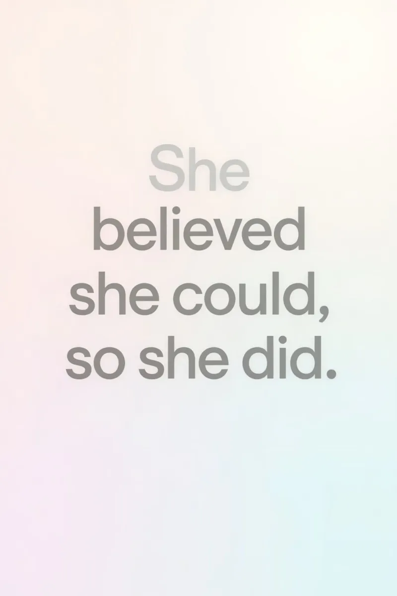 She Believed She Could, So She did Gradient Background poster with plastic frame by DesignDoodle