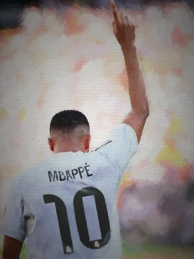 Kylian Mbappé tela con Cornice a cassetta da dark eagle