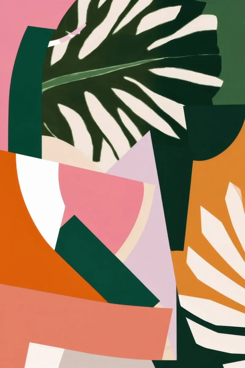 Abstract Jungle Forms canvas with Floater frame by Astra Mist