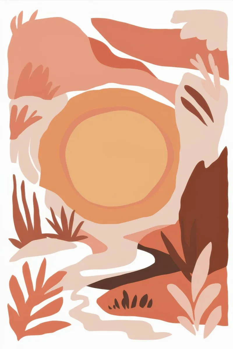 Forme di terra Serenità poster con telaio in alluminio da Astra Mist