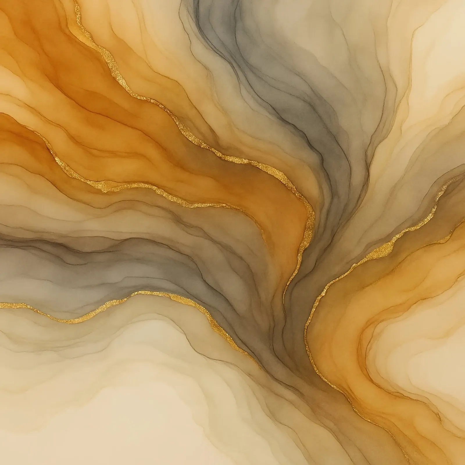 Flusso di colore grigio oro poster da Chromatic Fusion Studio
