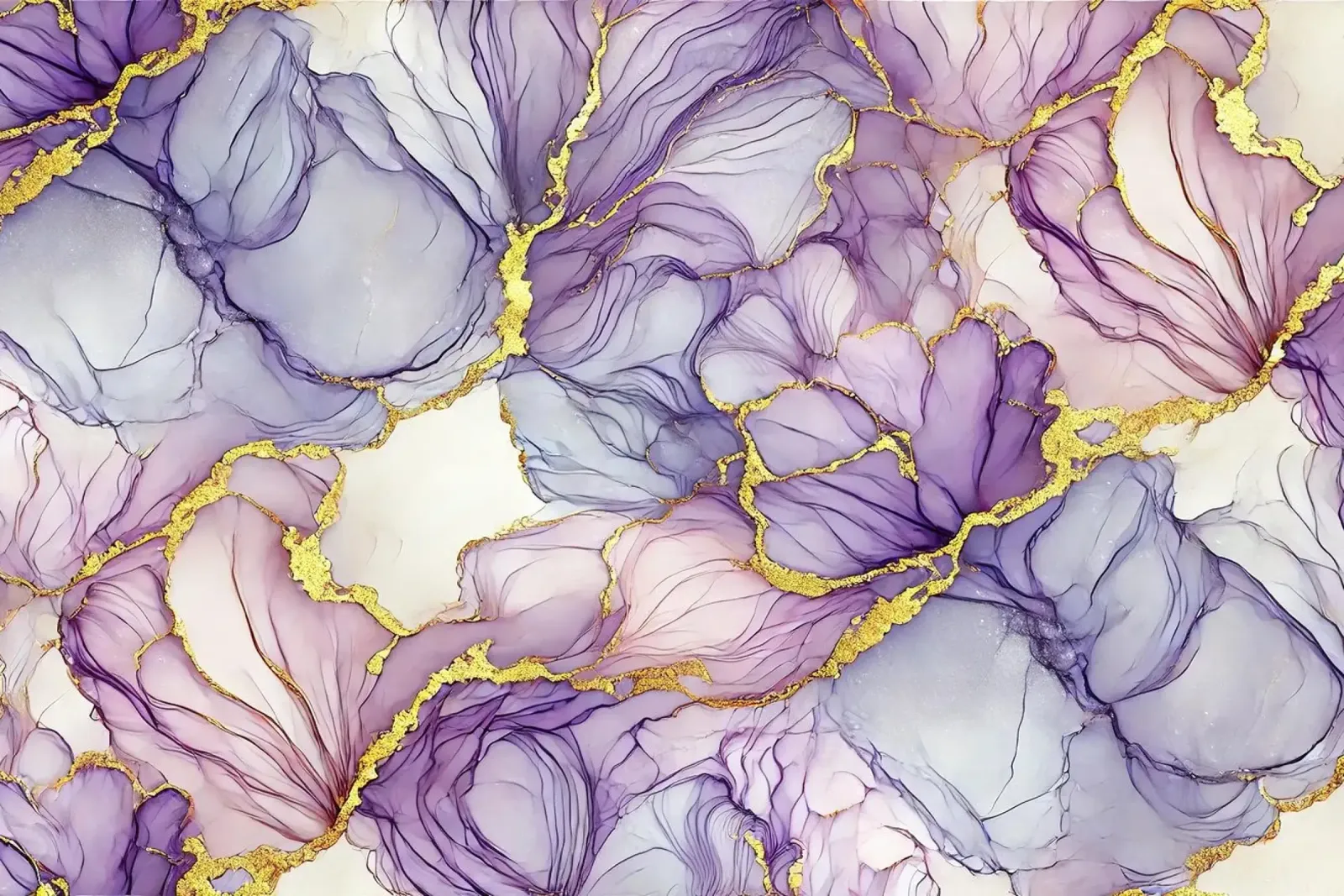 Inchiostro alcolico Lavender Whisper poster con telaio in plastica da Chromatic Fusion Studio