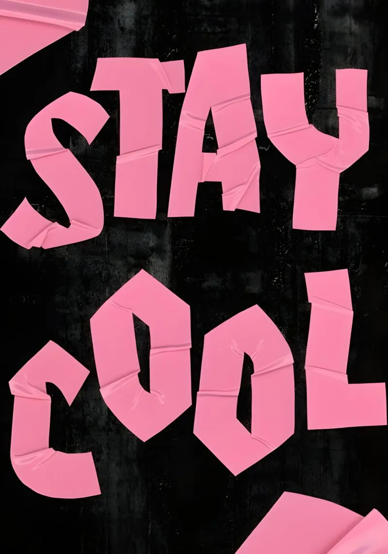 "STAY COOL" poster con telaio in legno da Type & Tape