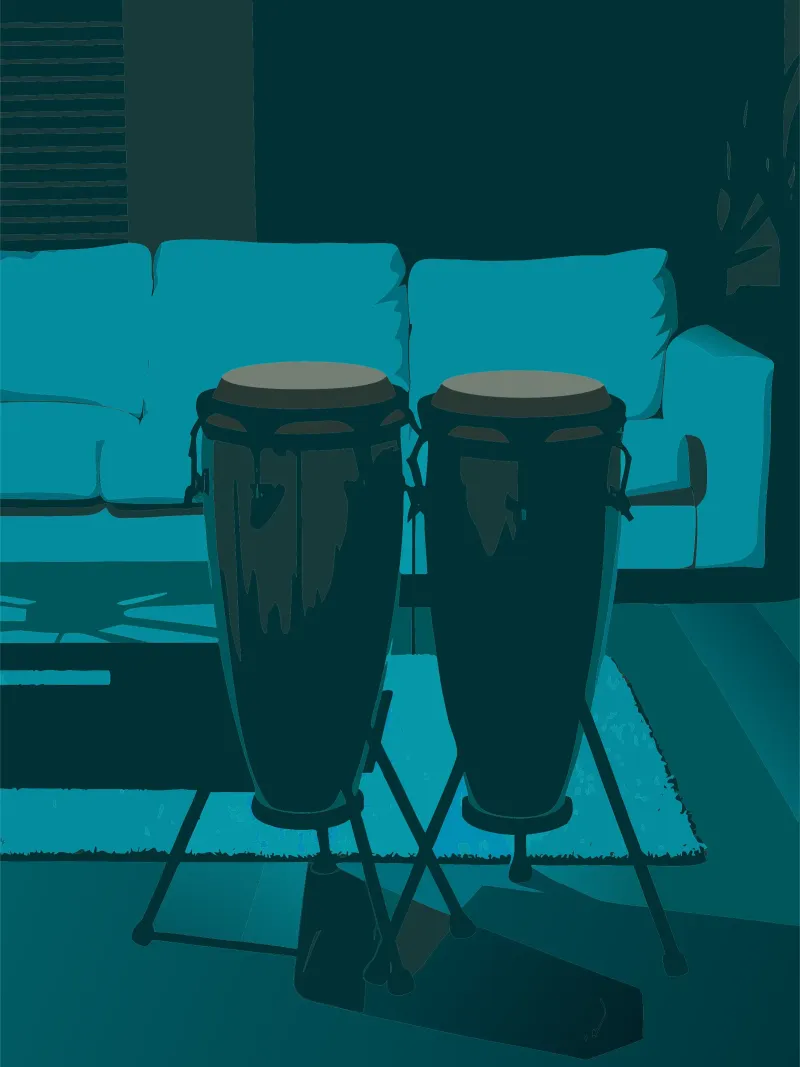 Strumento musicale Conga poster con telaio in legno da MUSIC EDITION