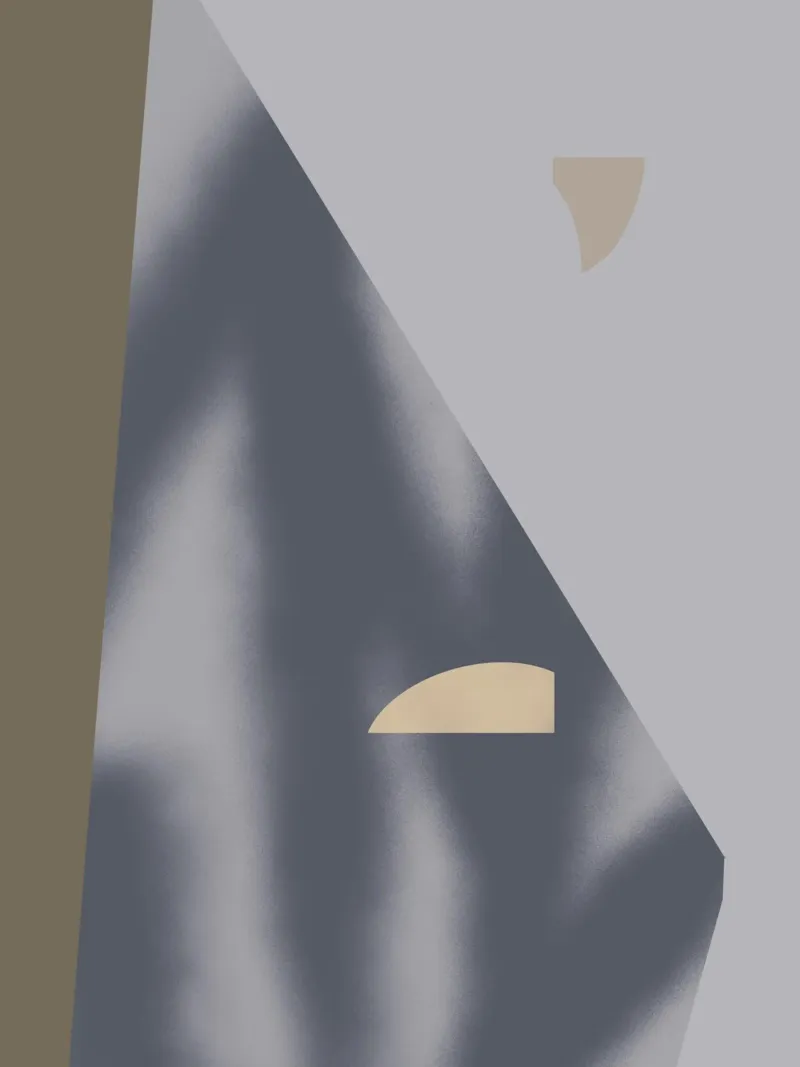 Sfumature di grigio geometriche 02 poster con telaio in alluminio da Little Dean