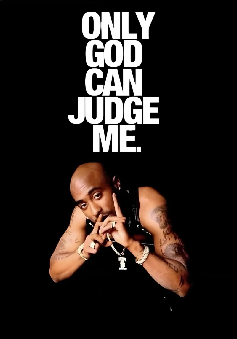 ONLY GOD CAN JUDGE ME poster con telaio in alluminio da Type & Tape