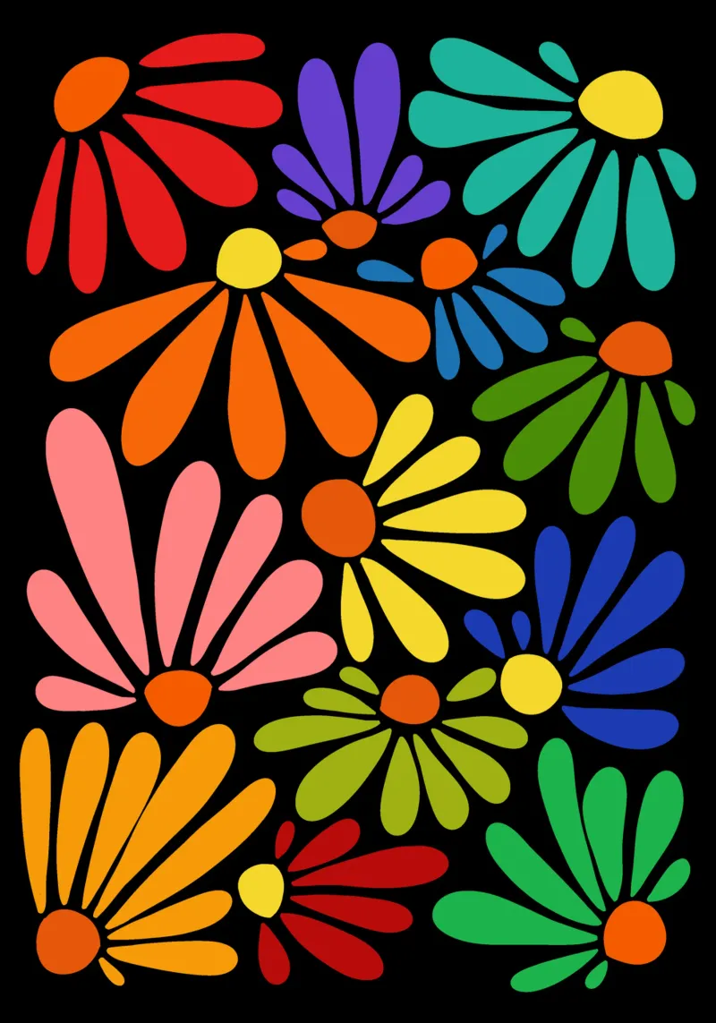 Colorful blooming poster con telaio in plastica da TijanaArtStudio88