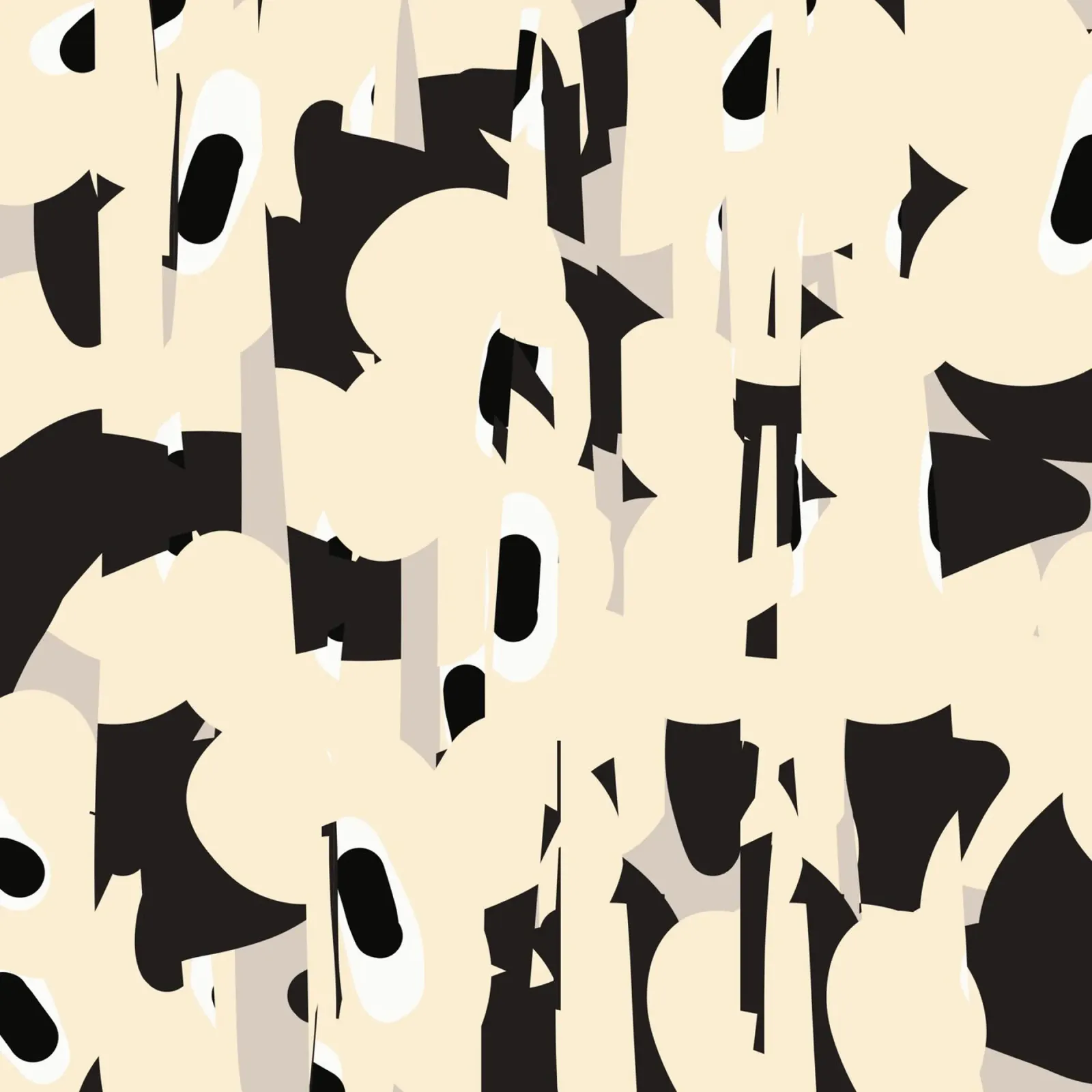 Fragmented botanical pattern canvas with Floater frame by Little Dean