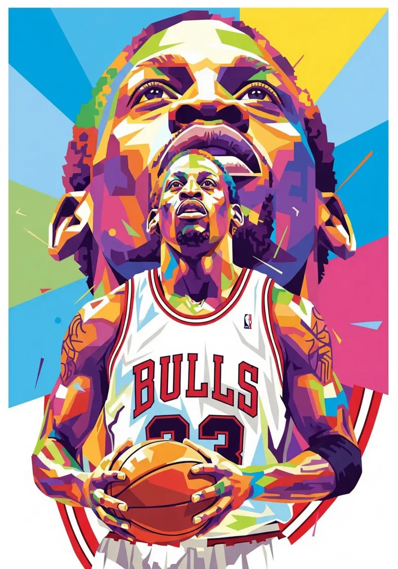 Dennis Rodman pop art #1 poster da Hantamrata