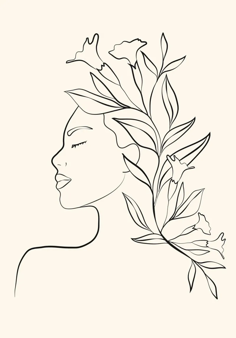 Minimal Blooming 03 poster con telaio in alluminio da Nadjaa