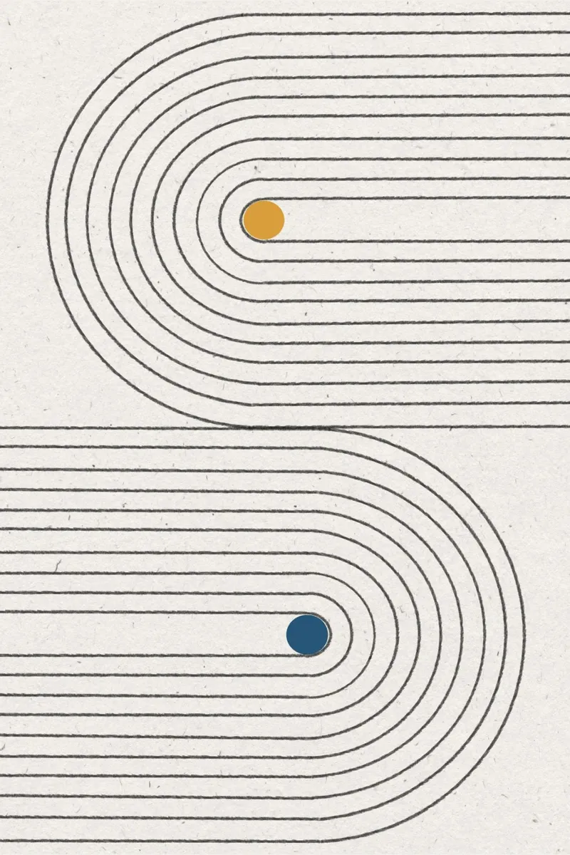 Puntini semplici di Blance poster con telaio in legno da The Miuus Studio