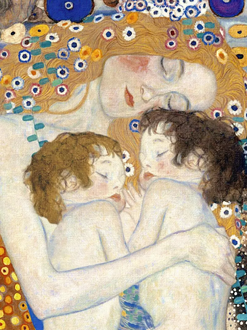 Madre e gemelli I poster con telaio in legno da Glen Stephens