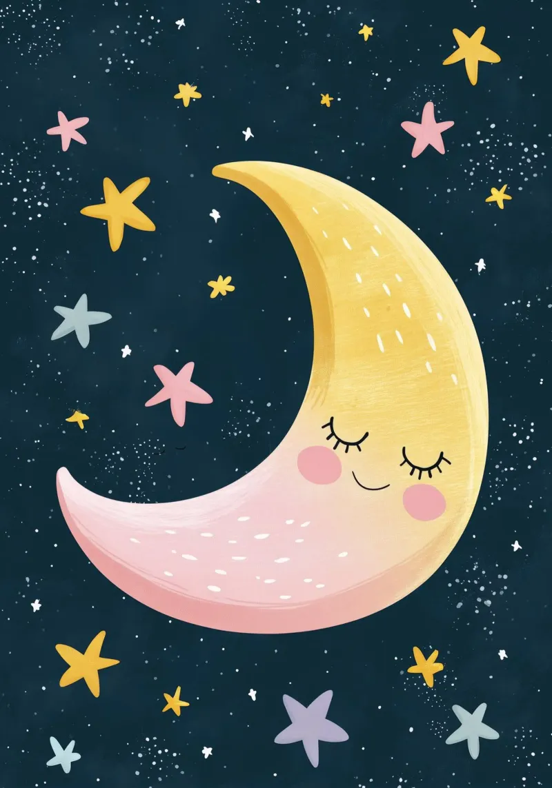 Lullaby Moon poster con telaio in alluminio da Kiara