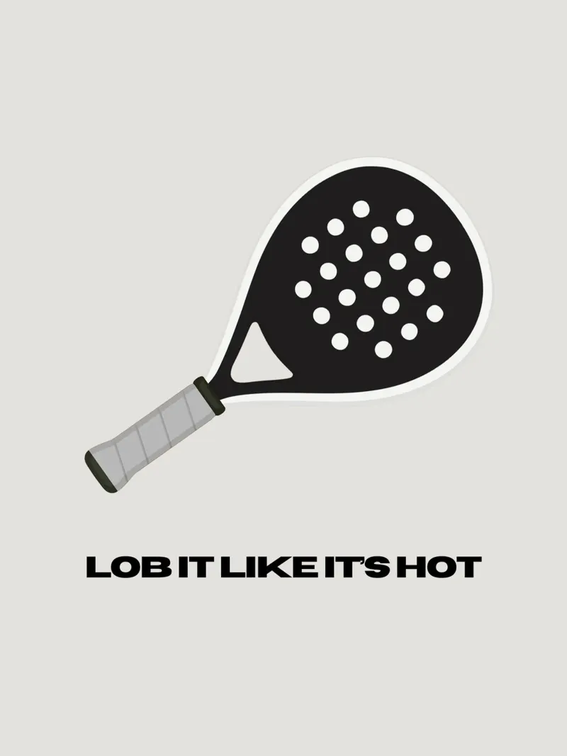 Padel: Lob it like it's hot poster con telaio in legno da Diesdas Ananas Design