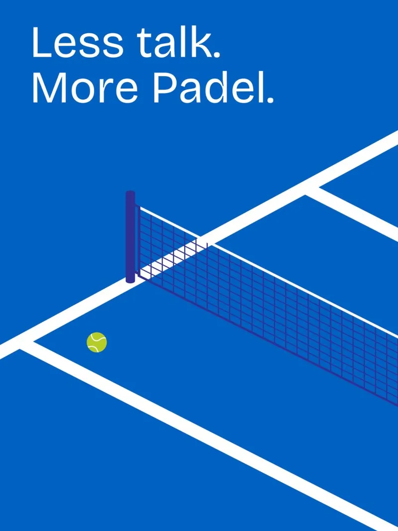 Less talk. More Padel. poster con telaio in plastica da Diesdas Ananas Design