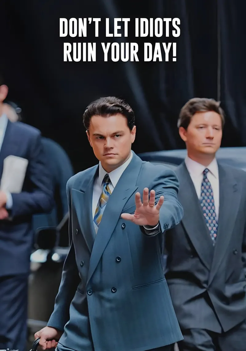 "DON'T LET IDIOTS RUIN YOUR DAY!" poster con telaio in alluminio da Type & Tape