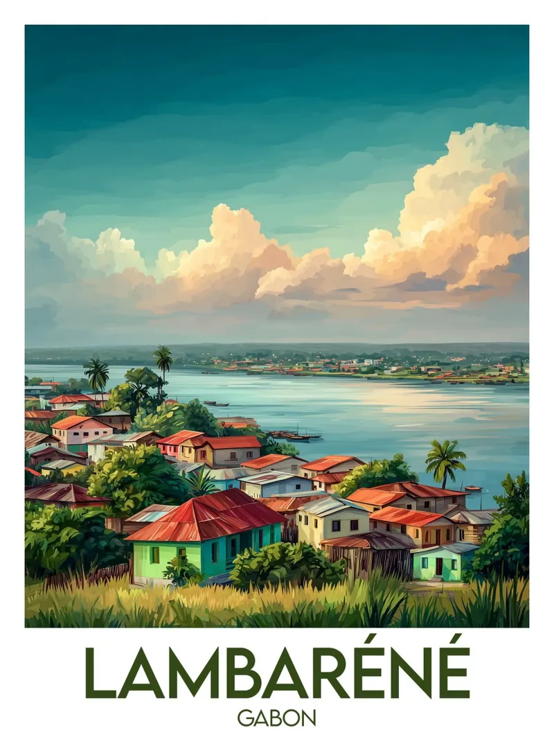 Poster di Lambaréné poster con telaio in plastica da Frame the World