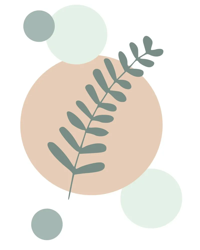 Ethereal Leaf Geometry poster con telaio in legno da vintageshop
