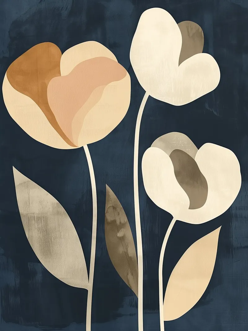 Fiori di mezzanotte poster con telaio in plastica da Seed & Signal