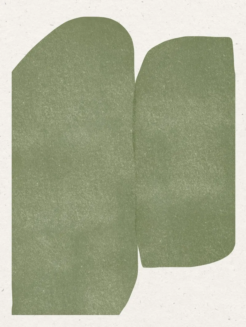 Carta verde tagliata moderna poster con telaio in plastica da The Miuus Studio