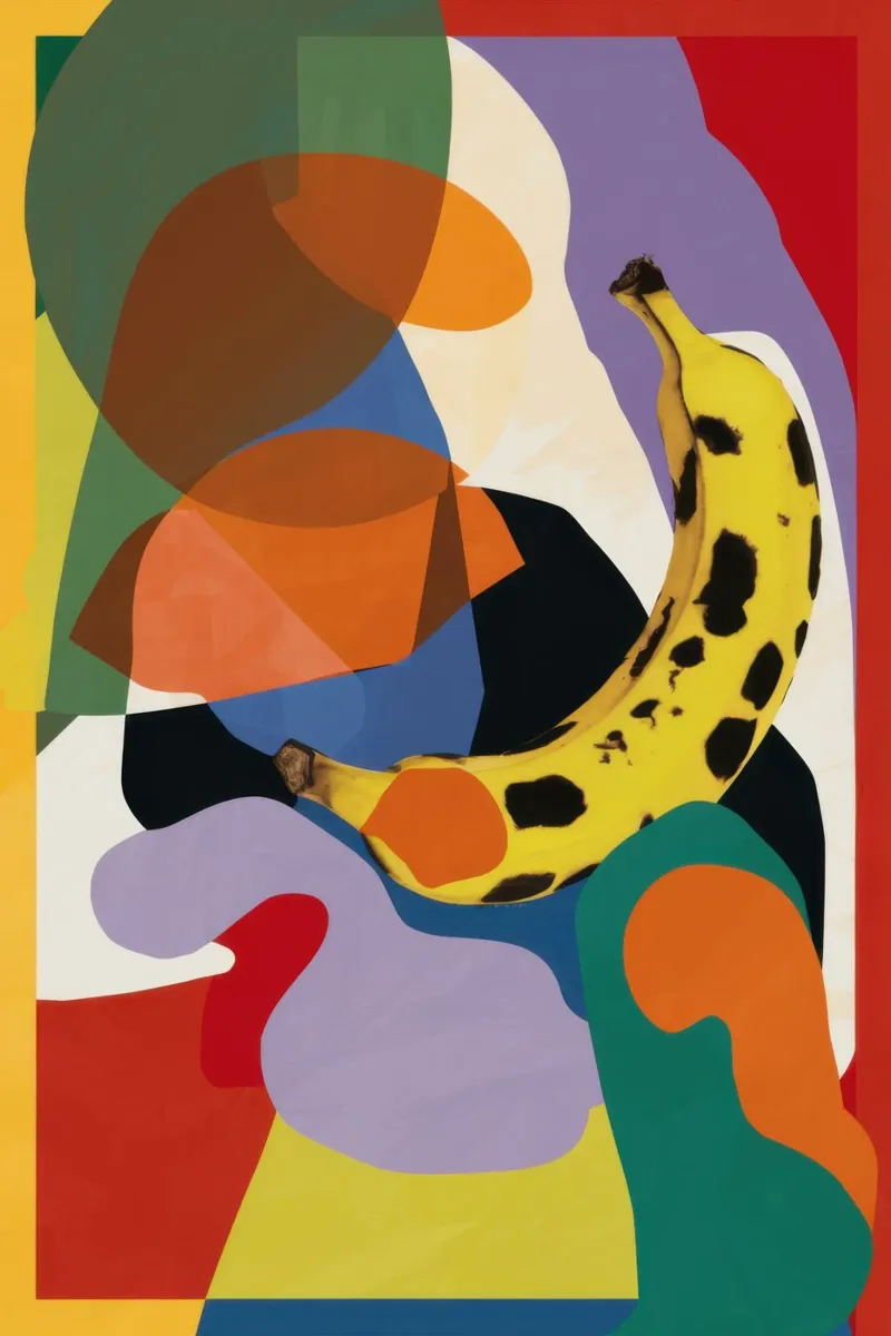 Cubist Fruit Salad canvas met Baklijst van Lyra Glaze