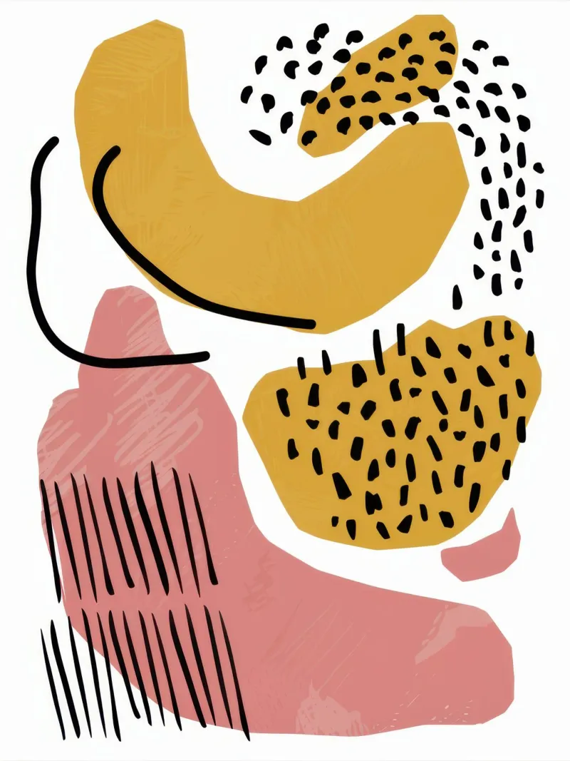 Abstracte vorm dans canvas met Baklijst van Lyra Glaze