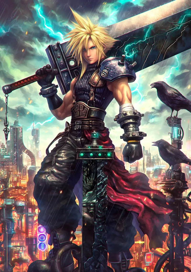 Cloud Strife Final Fantasy VII FF7 poster da Fleur de Lys