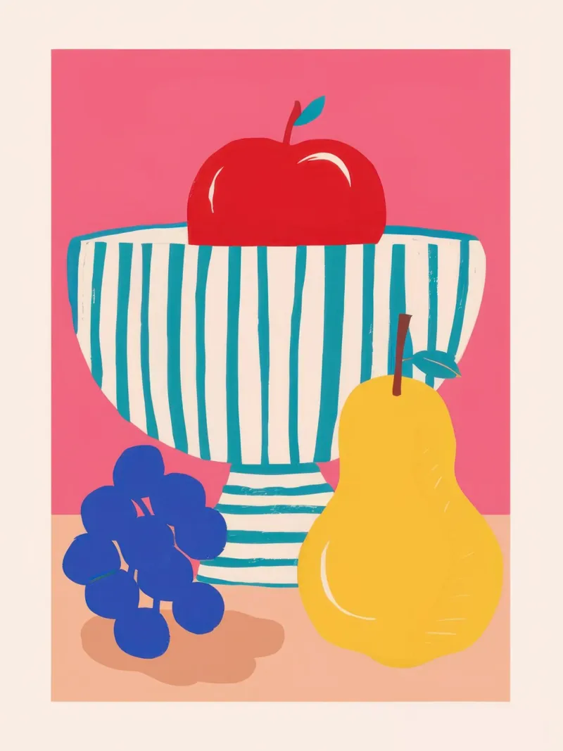 Trio classico di frutta poster con telaio in alluminio da Nova Glaze