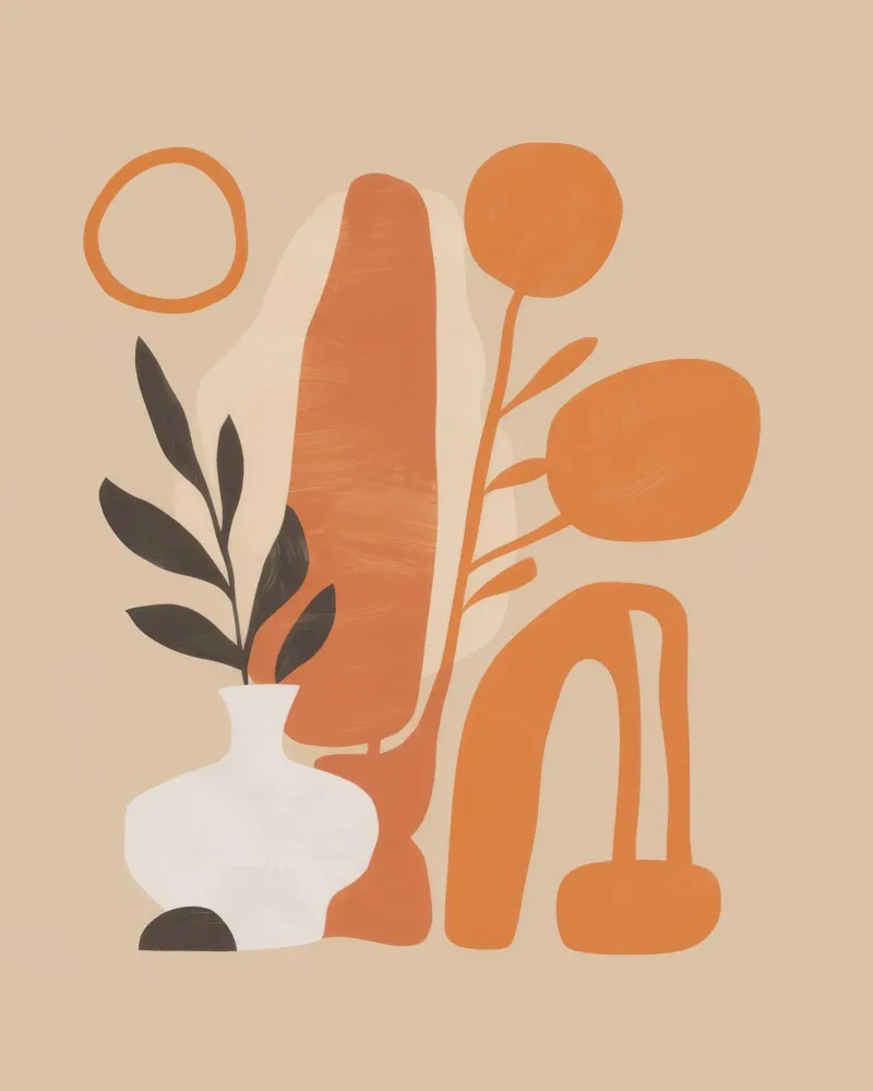 Forme botaniche di terra poster con telaio in alluminio da Bara Suara