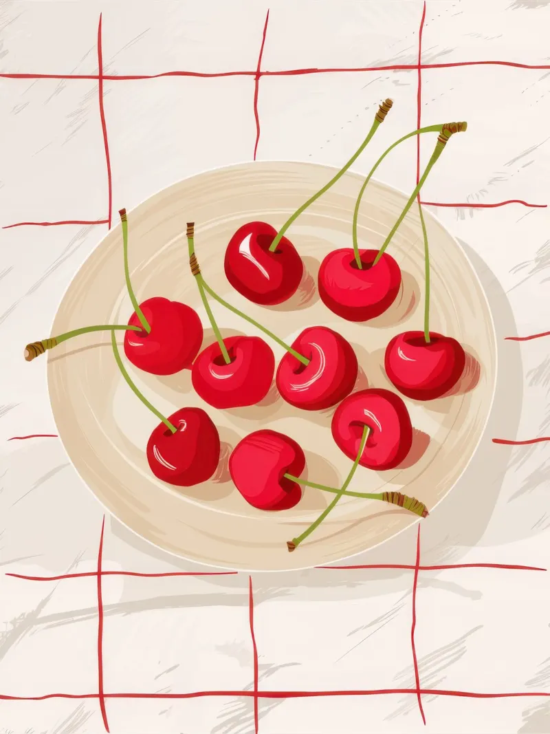 Semplice dolcezza della ciliegia poster con telaio in legno da Bara Suara