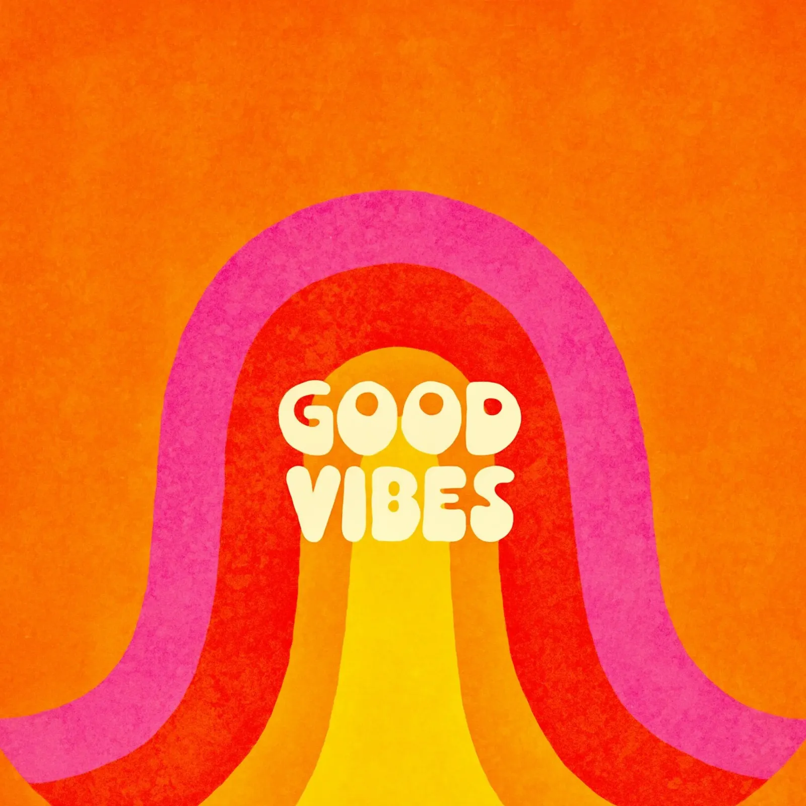 Seventies Spirit Good Vibes Bunter Regenbogen Poster von Andrea Haase Modern Home