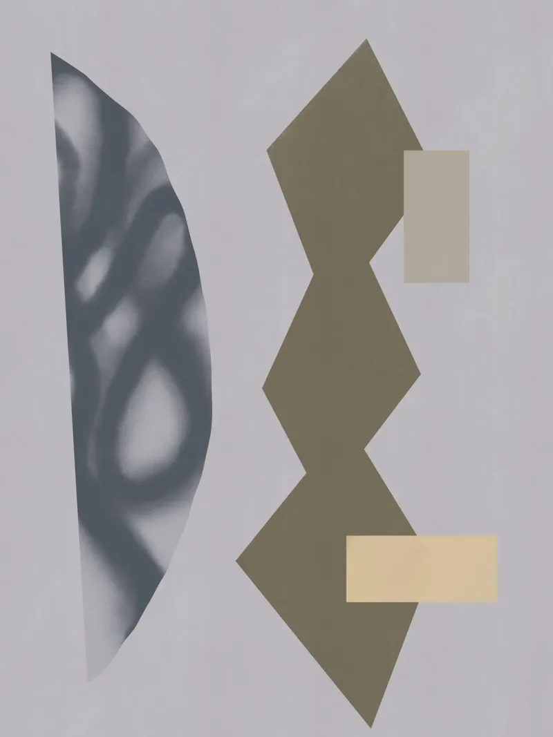 Sfumature di grigio geometriche 04 poster con telaio in alluminio da Little Dean