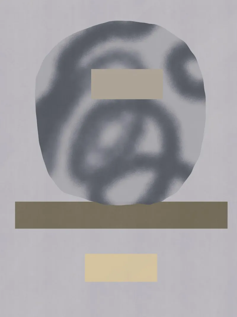 Sfumature di grigio geometrico 05 poster con telaio in alluminio da Little Dean