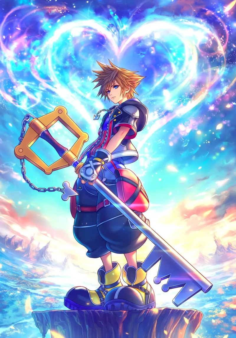 Sora Kingdom Hearts tela con Cornice a cassetta da Fleur de Lys