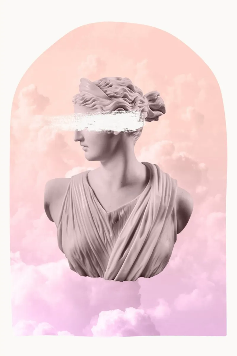 Artemis Pink and Orange Goddess poster con telaio in alluminio da GraceDigitalArtCo