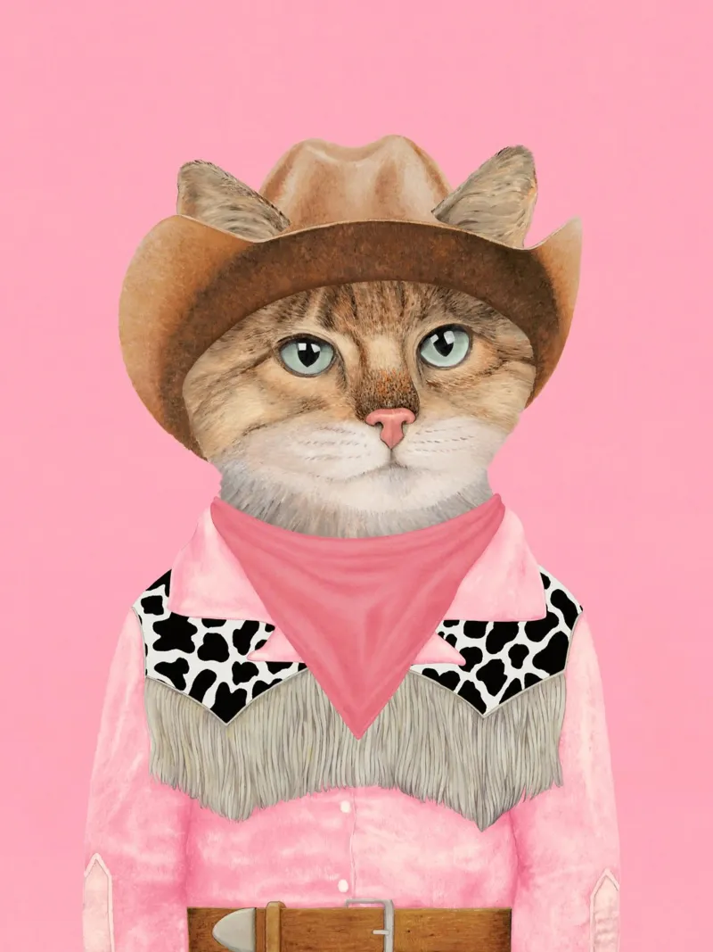 Ranch Kätzchen - Rosa Hahnemühle von Animal Crew