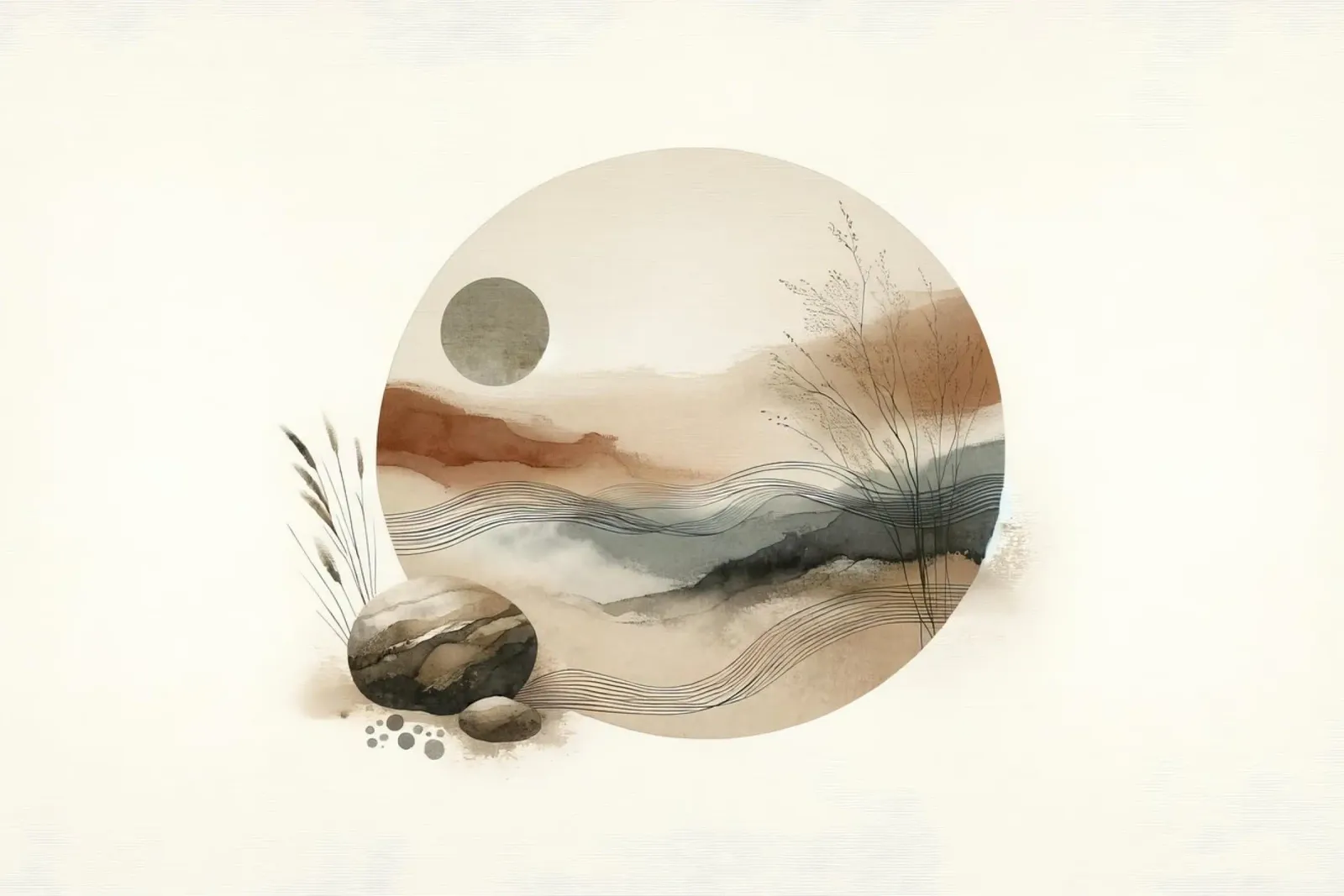 Tranquil Nature Scene poster con telaio in legno da Chromatic Fusion Studio