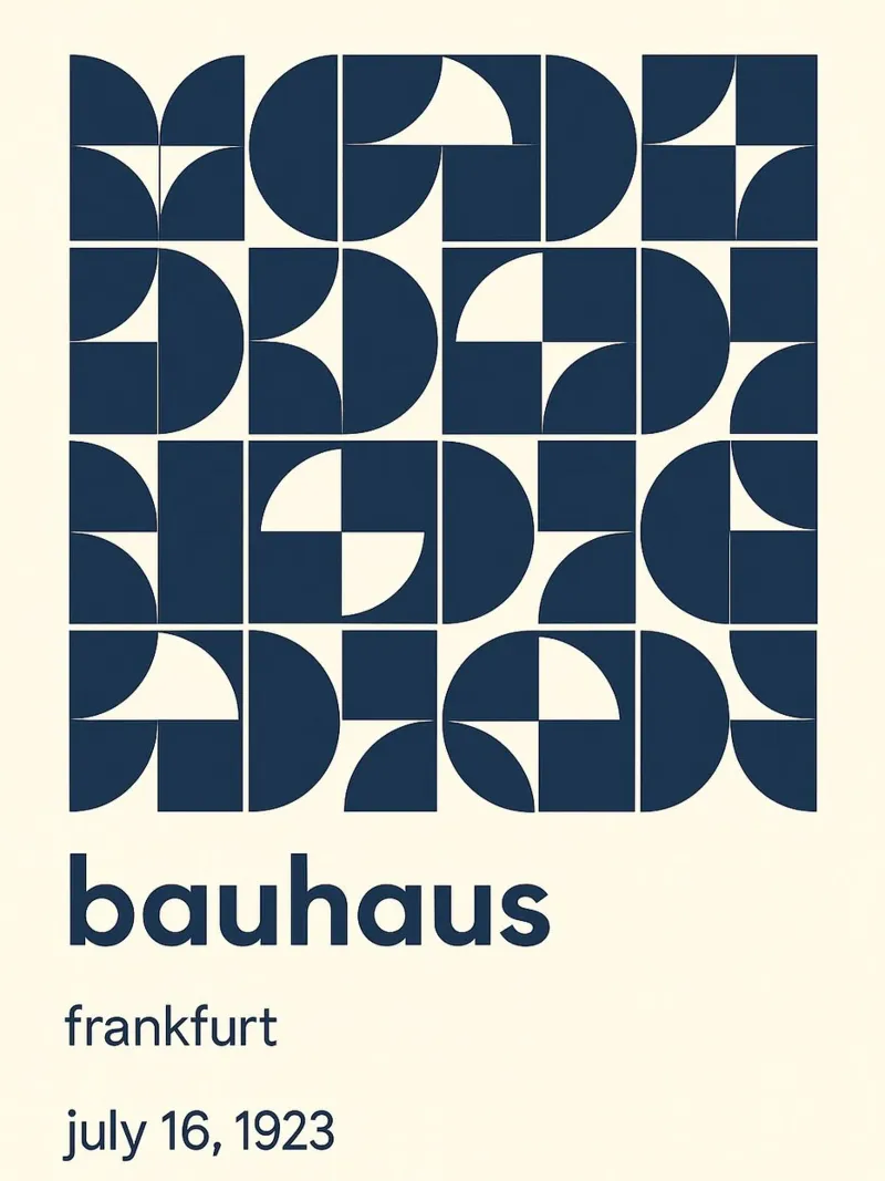 Geometria Bauhaus Francoforte poster con telaio in alluminio da Casa Calm