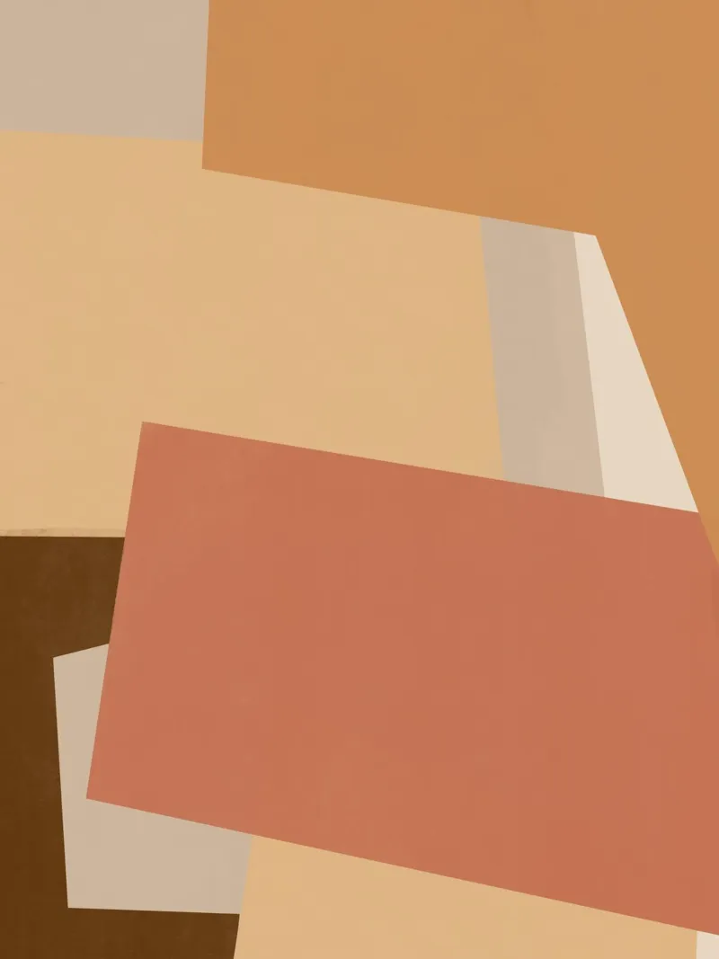 Aardetinten abstract 07 canvas met Baklijst van Little Dean