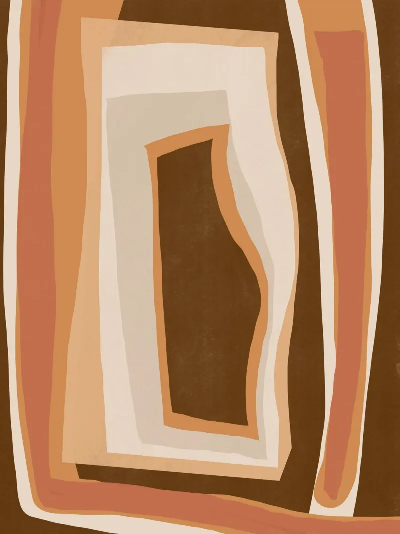 Aardetint abstract 06 canvas met Baklijst van Little Dean